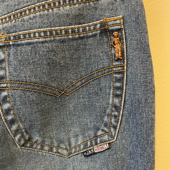 Vintage y2k HJNH Wrinkle straight leg high rise ribcage jeans blue size 31 - Picture 4 of 8